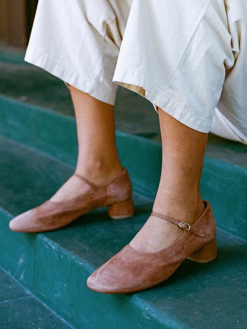 LoQ Ema Mary Jane Heel suede Clay 38 or 8